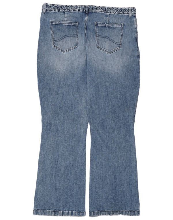 Dżinsy damskie FAT FACE Fly z wysokim stanem, rozkloszowane UK 22 2XL W42 L31 Niebieskie bawełniane