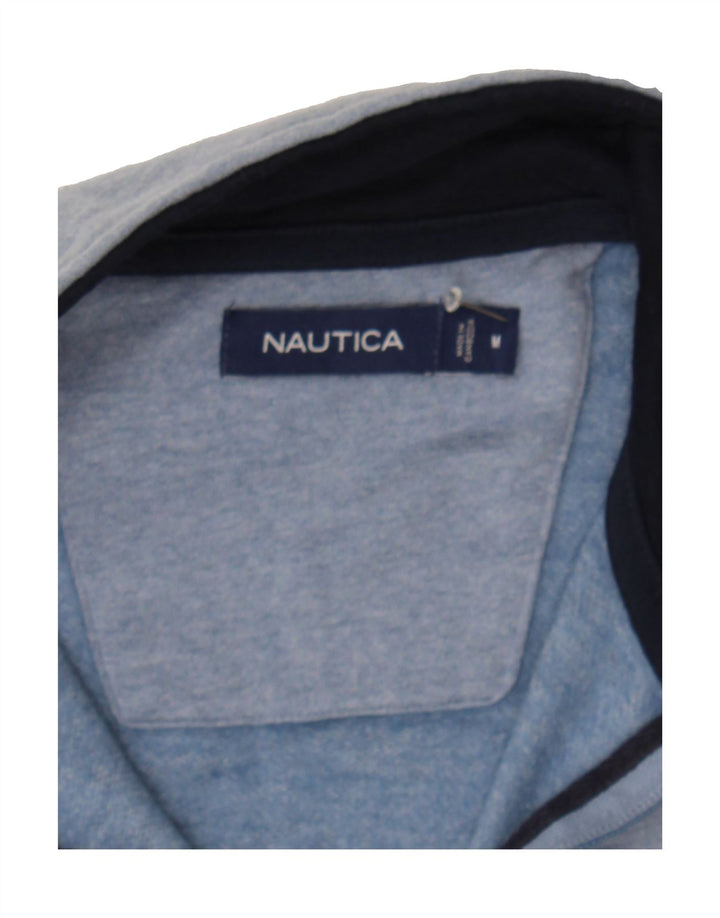 NAUTICA Mens Zip Neck Sweatshirt Jumper Medium Blue Cotton Vintage Nautica and Second-Hand Nautica from Messina Hembry 