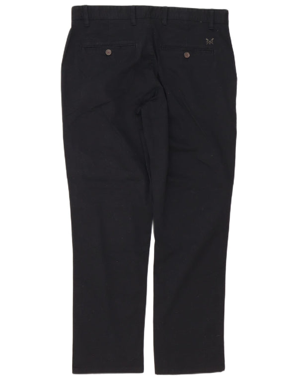Crew Clothing Męskie proste spodnie Chino W34 L30 Czarna bawełna