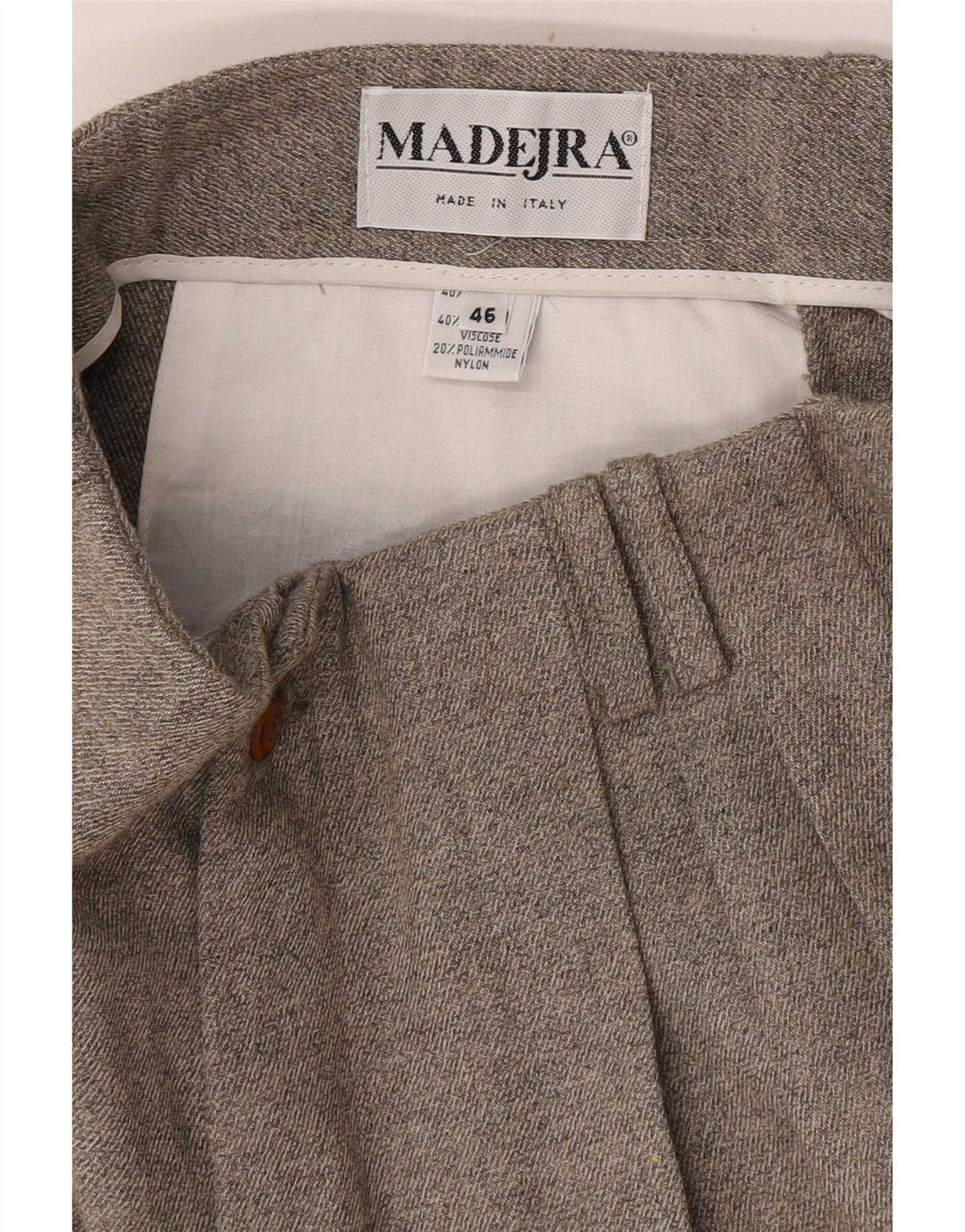 Męskie spodnie garniturowe w stylu vintage IT 46 Small W28 L28 Szara wełna