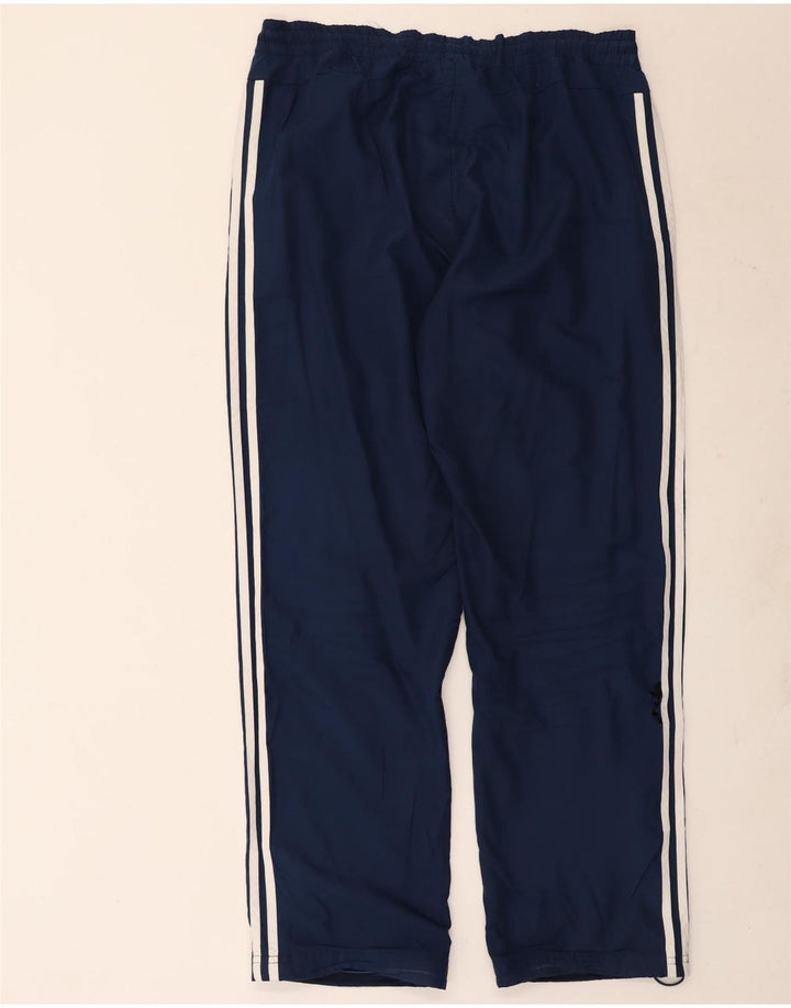 Męskie spodnie dresowe Adidas UK 44/46, duże granatowe, poliestrowe