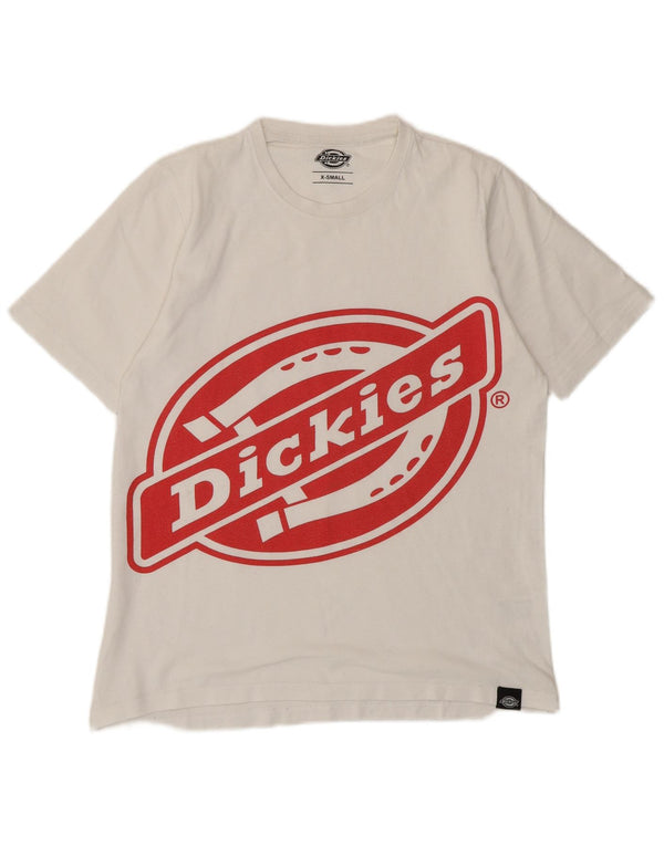 Damska koszulka Dickies o luźnym kroju z grafiką Top UK 6 XS, biała bawełna