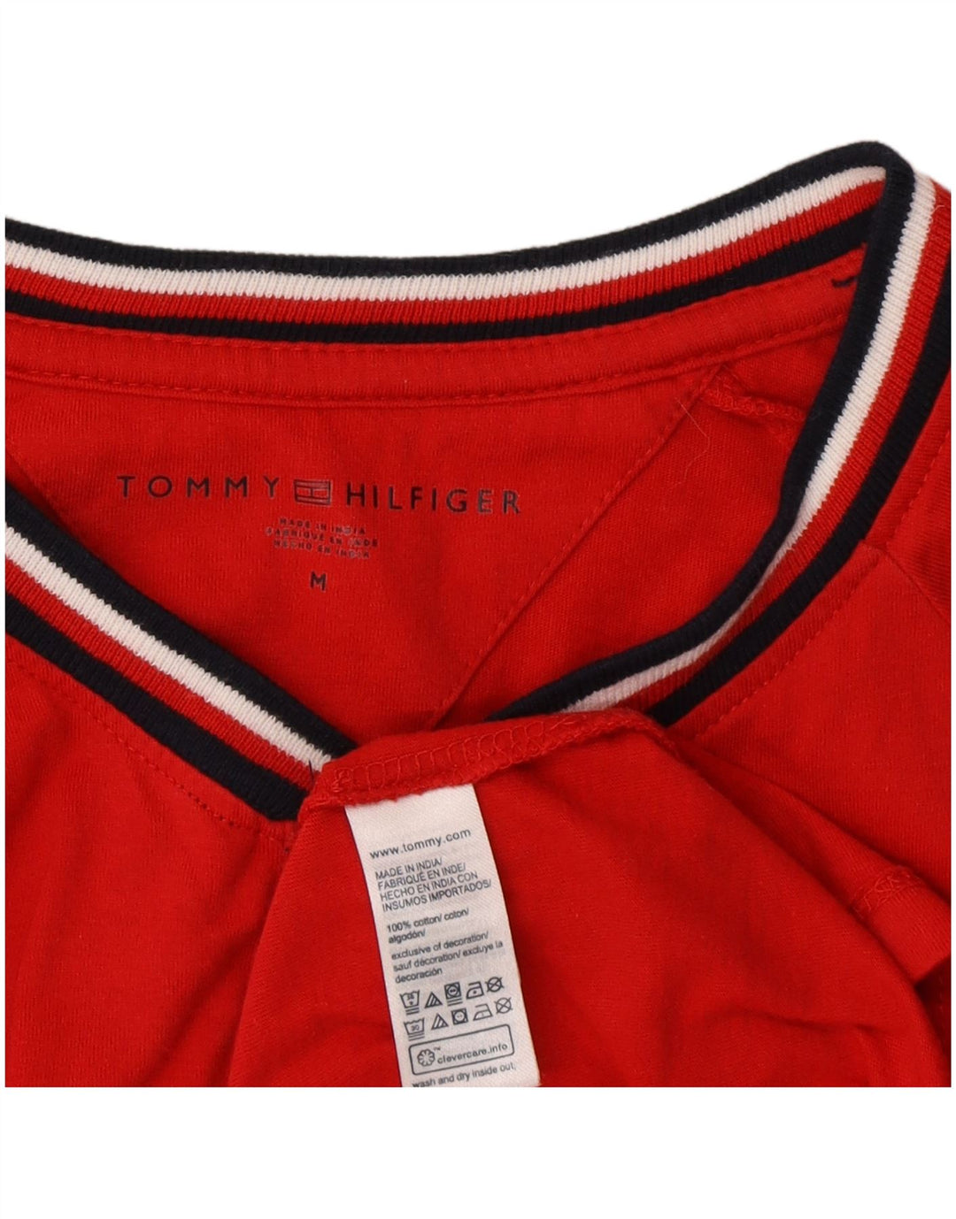 T-shirt męski Tommy Hilfiger, bawełniany, średni czerwony