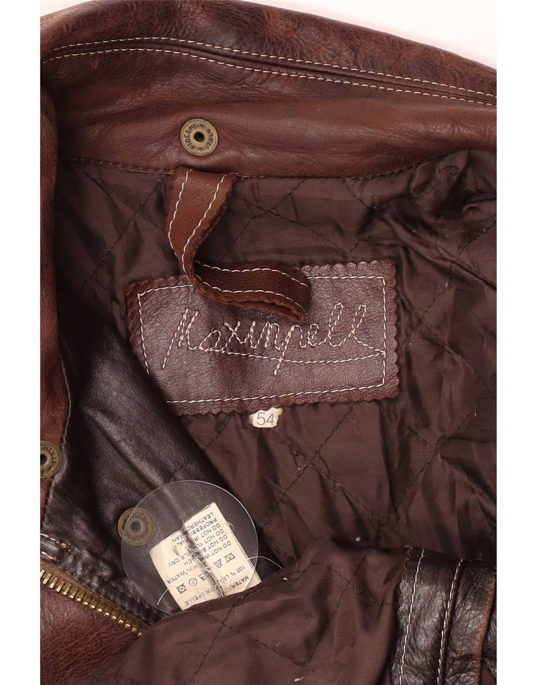 Męska skórzana kurtka bomber w stylu vintage IT 52 2XL brązowa