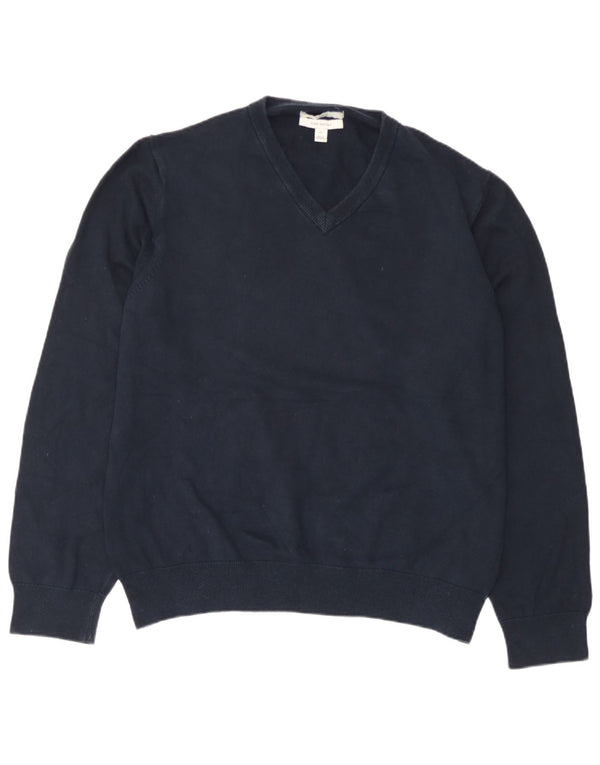 Marks & Spencer Damski sweter z dekoltem w kształcie litery V, UK 18 XL, granatowy, bawełniany