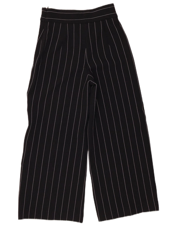 Damskie spodnie typu casual z wysokim stanem i szerokimi nogawkami Zara XS W24 L25 w czarne paski