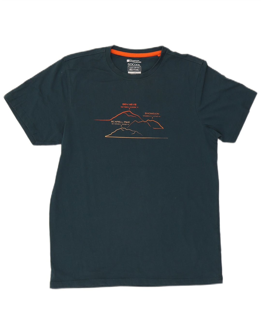 Męski T-shirt z grafiką Mountain Warehouse IsoCool, mały, zielony, bawełniany