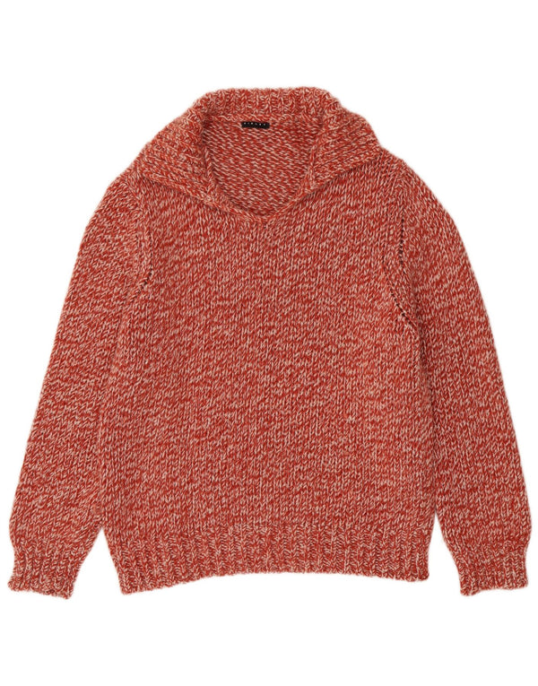 Damski sweter polo Sisley UK 18 XL, wełniany w czerwone plamki