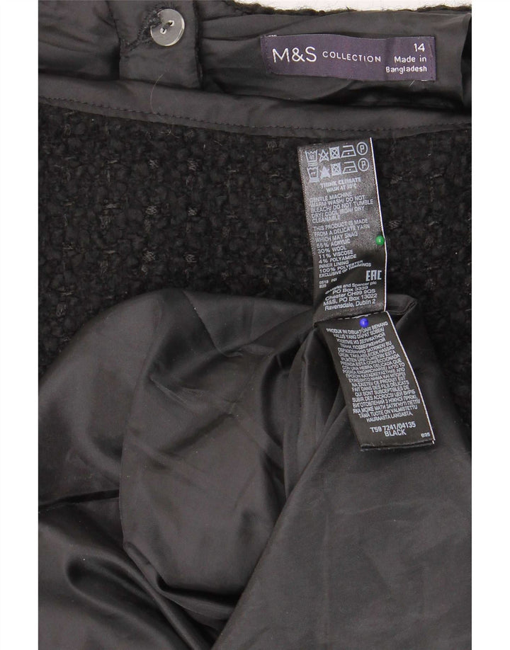 Marks & Spencer Damska spódnica mini UK 14 Medium W32 Czarny akryl
