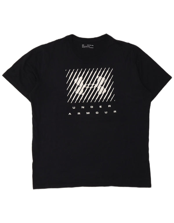 Męski t-shirt z grafiką Under Armour Heat Gear, rozmiar 2XL, granatowy