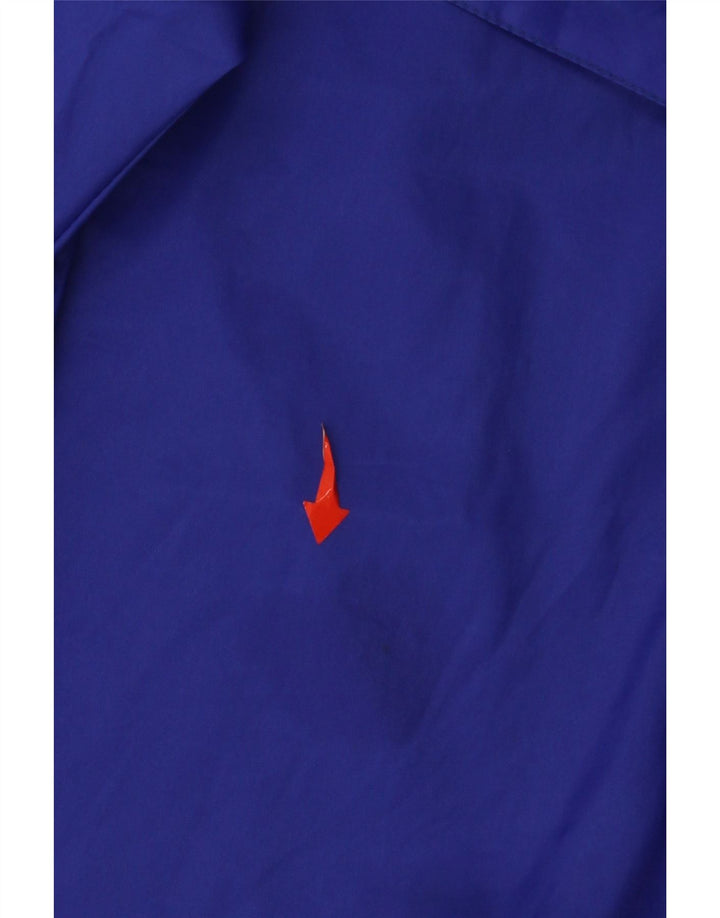 Męska kurtka przeciwdeszczowa z kapturem i grafiką Arena UK 40, duża, niebieska, poliamidowa