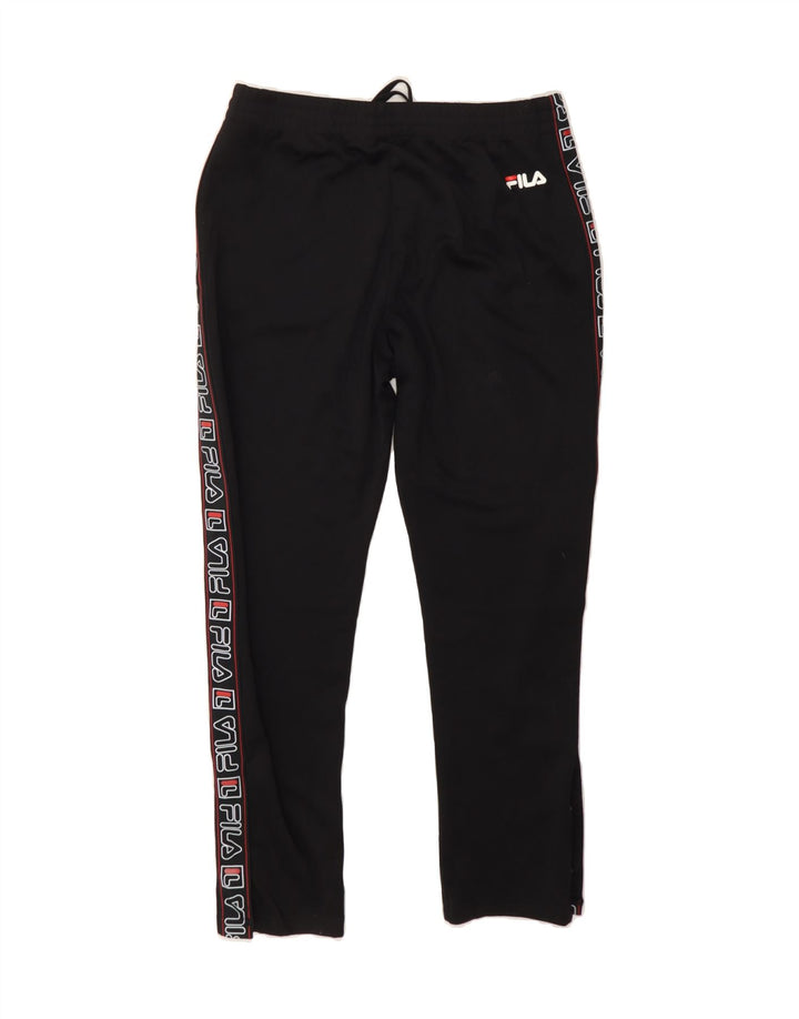 FILA Mens Graphic Tracksuit Trousers Large  Black Polyester Vintage Fila and Second-Hand Fila from Messina Hembry 
