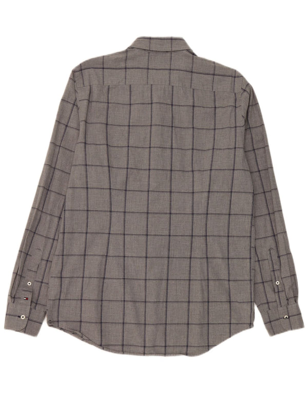 Męska koszula slim fit Tommy Hilfiger, duża, szara, bawełniana krata