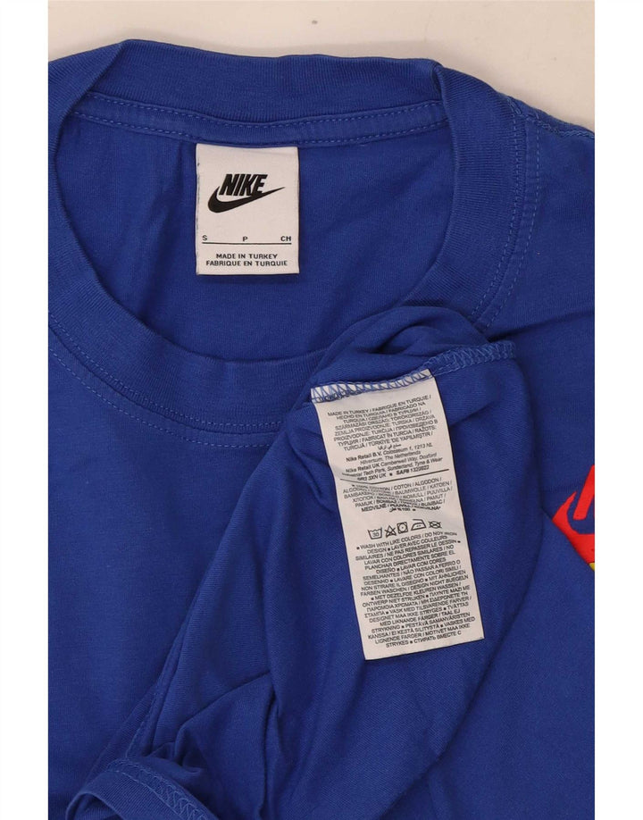 Męski T-shirt z grafiką Nike, mały, niebieski, bawełniany