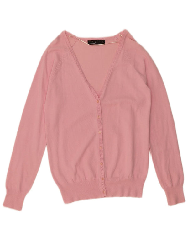 Sweter damski Zara Cardigan UK 14, duży, różowy, bawełniany