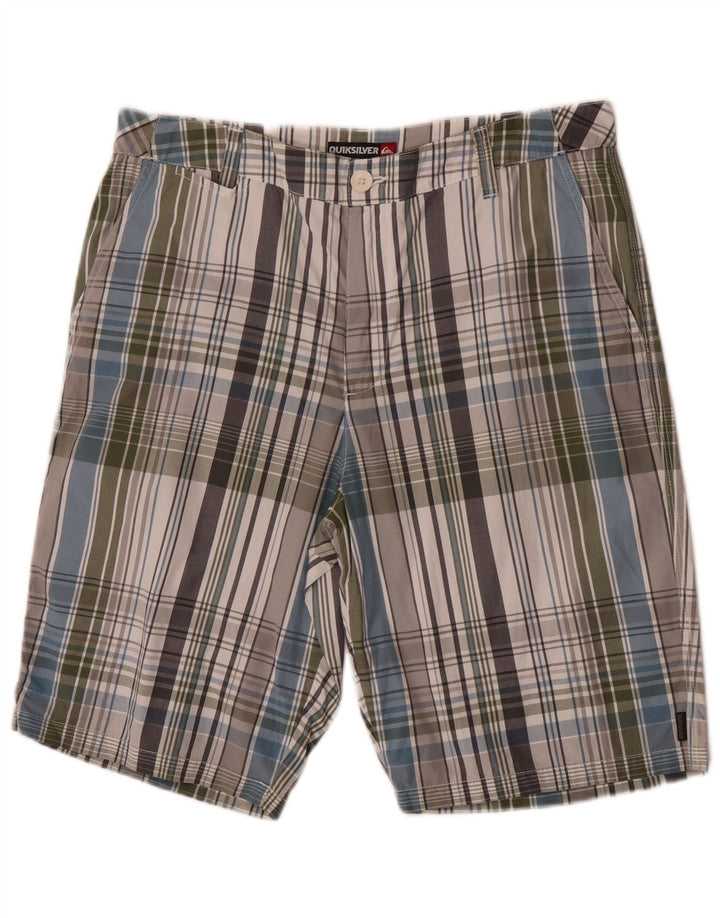 Męskie spodenki chino Quiksilver W34, duża, wielobarwna, bawełniana krata