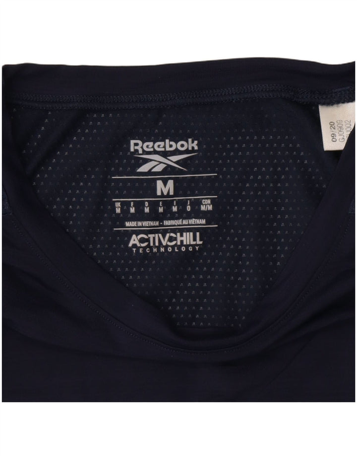 Męska koszulka z grafiką REEBOK, średnia, granatowa