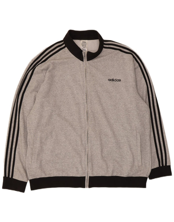 Adidas Męska bluza dresowa Top 2XL Szara bawełna z blokami kolorów