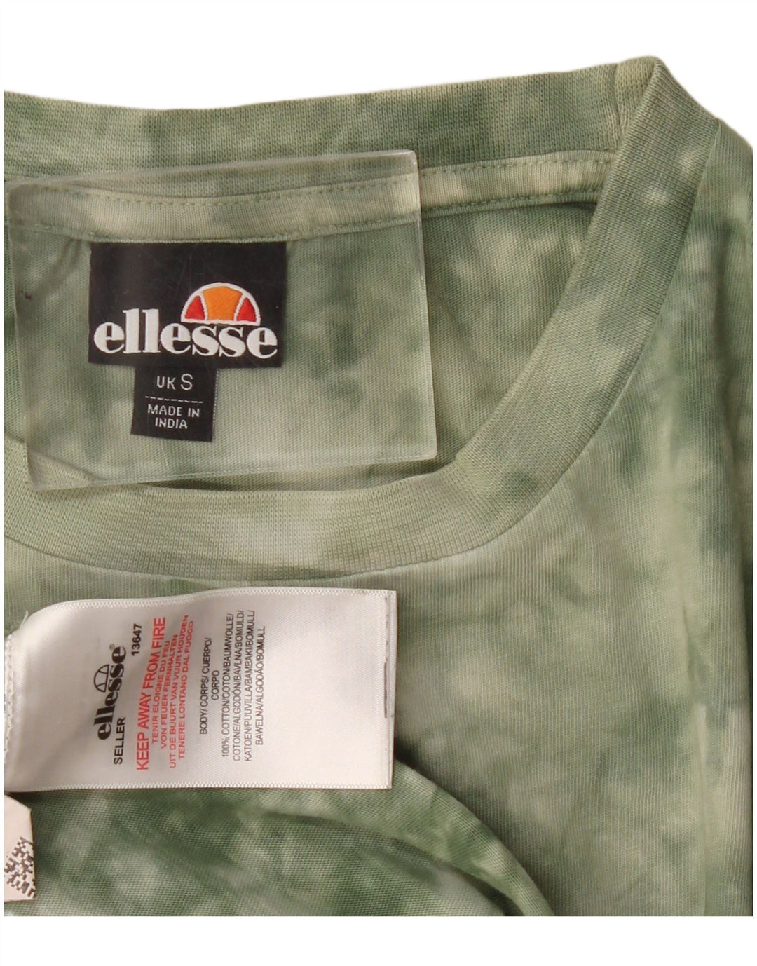 T-shirt męski Ellesse, mały, bawełniany Tie Dye w kolorze khaki
