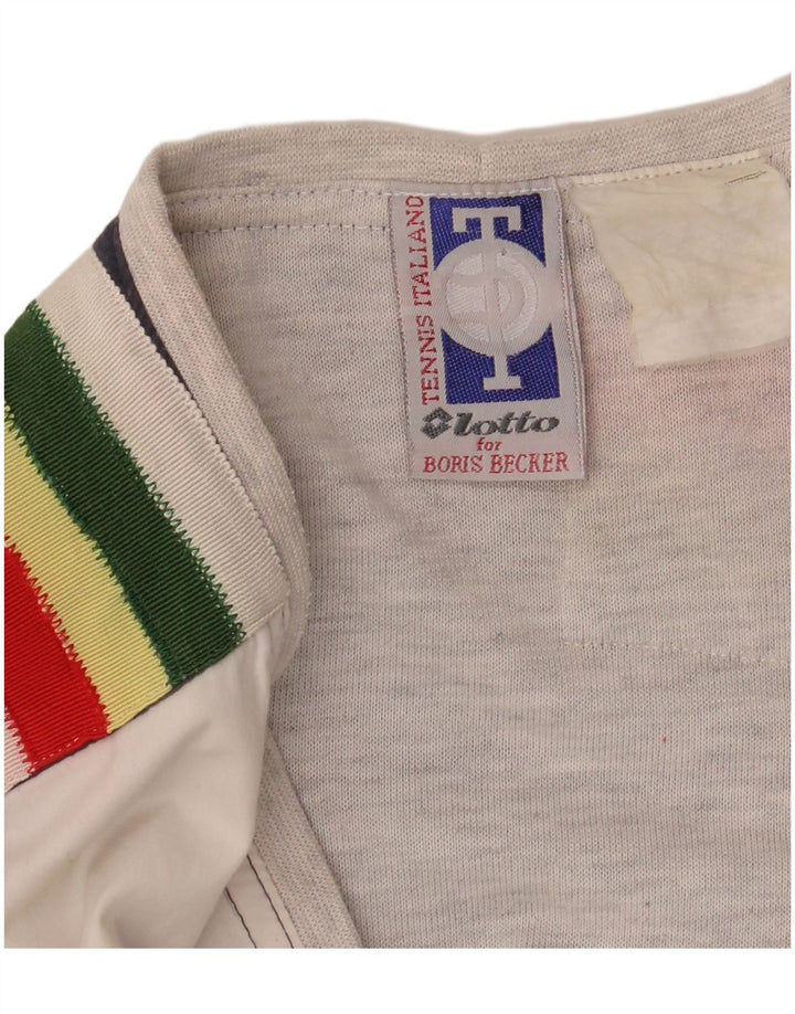 Męska bluza dresowa bez rękawów Lotto z grafiką, duża, biała, z blokami kolorów