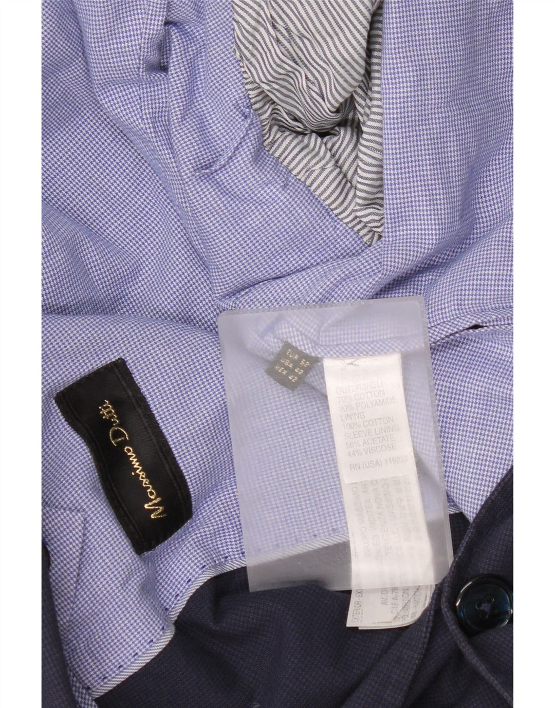 Męska marynarka zapinana na 2 guziki Massimo Dutti EU 52, duża granatowa pepitka