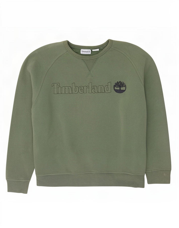Męska bluza z grafiką Timberland, duża, zielona bawełna