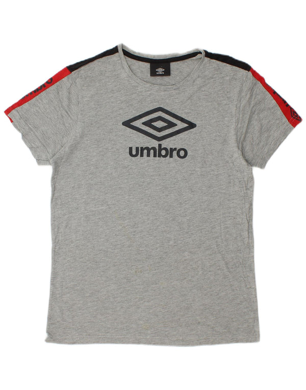 Chłopięcy T-shirt z grafiką Umbro 15-16 lat, szary, blok kolorów