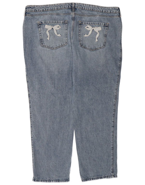 Luźne dżinsy damskie Hollister z niską talią US 20 3XL W35 L31 Niebieskie bawełniane