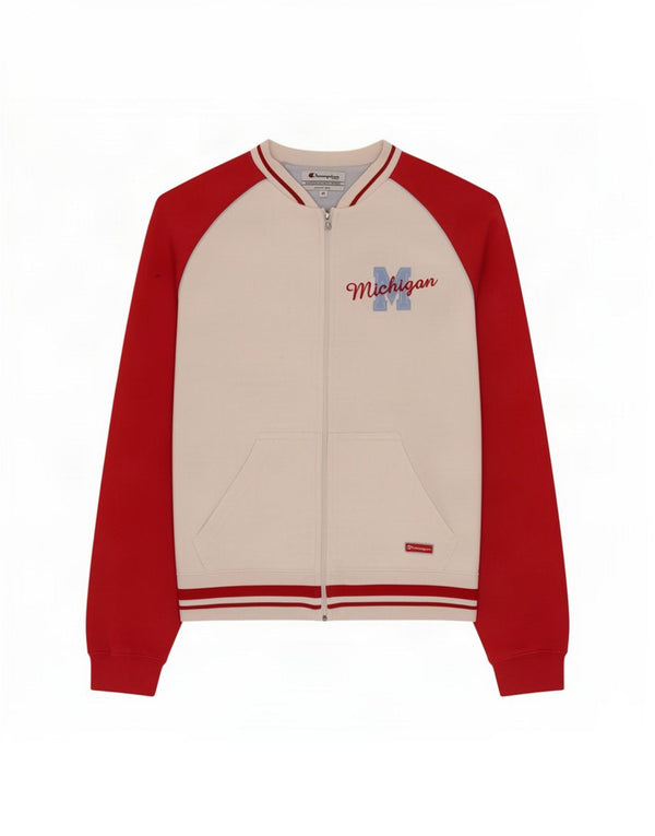 Champion Womens Michigan Tracksuit Top Jacket UK 12 Medium White