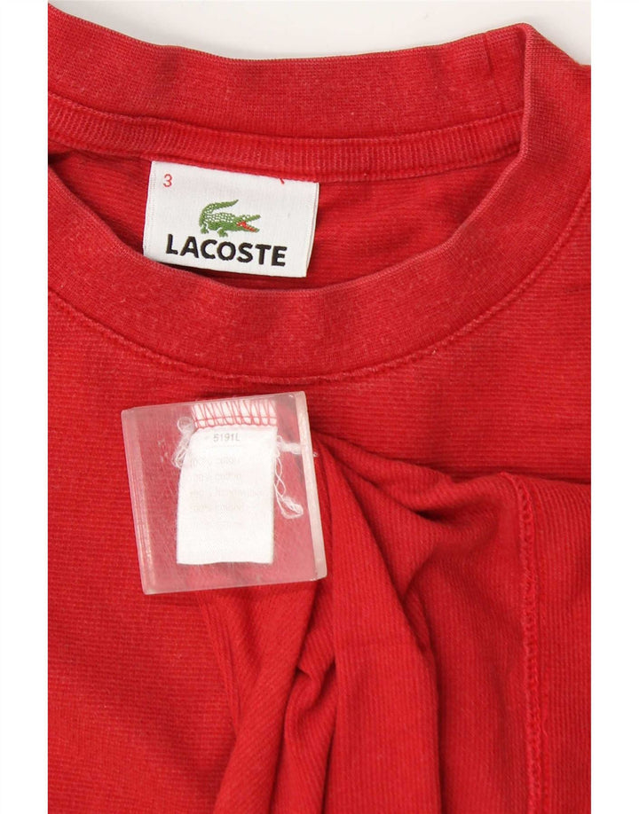 T-shirt męski Lacoste, rozmiar 3, mały, czerwony, bawełniany