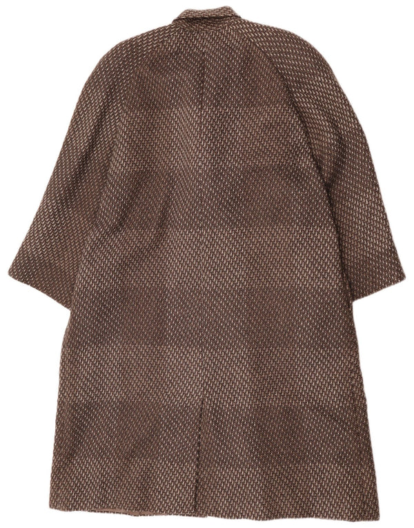 Płaszcz damski w stylu vintage EU 44 XL, wełniany w brązowe paski