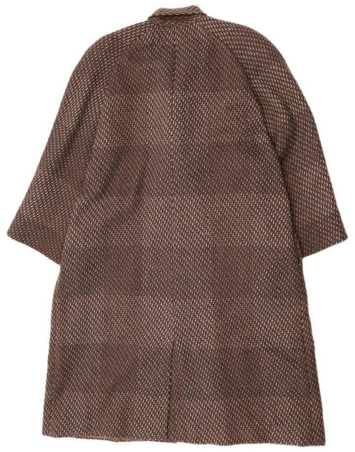 Płaszcz damski w stylu vintage EU 44 XL, wełniany w brązowe paski
