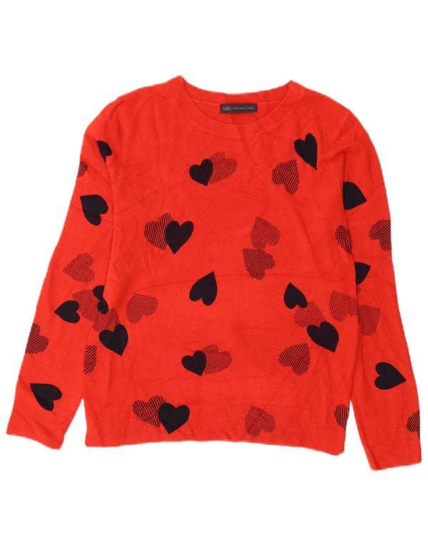 Marks & Spencer Damski sweter z dekoltem w łódkę, UK 10, mały, pomarańczowy