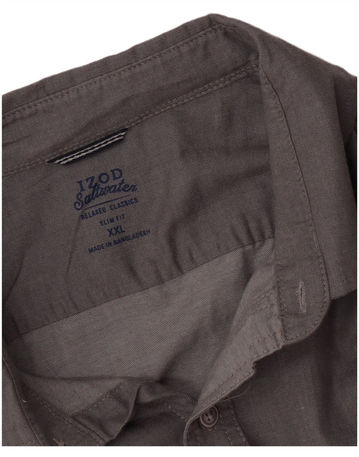 Koszula męska Izod Salt Water Slim Fit 2XL, szara