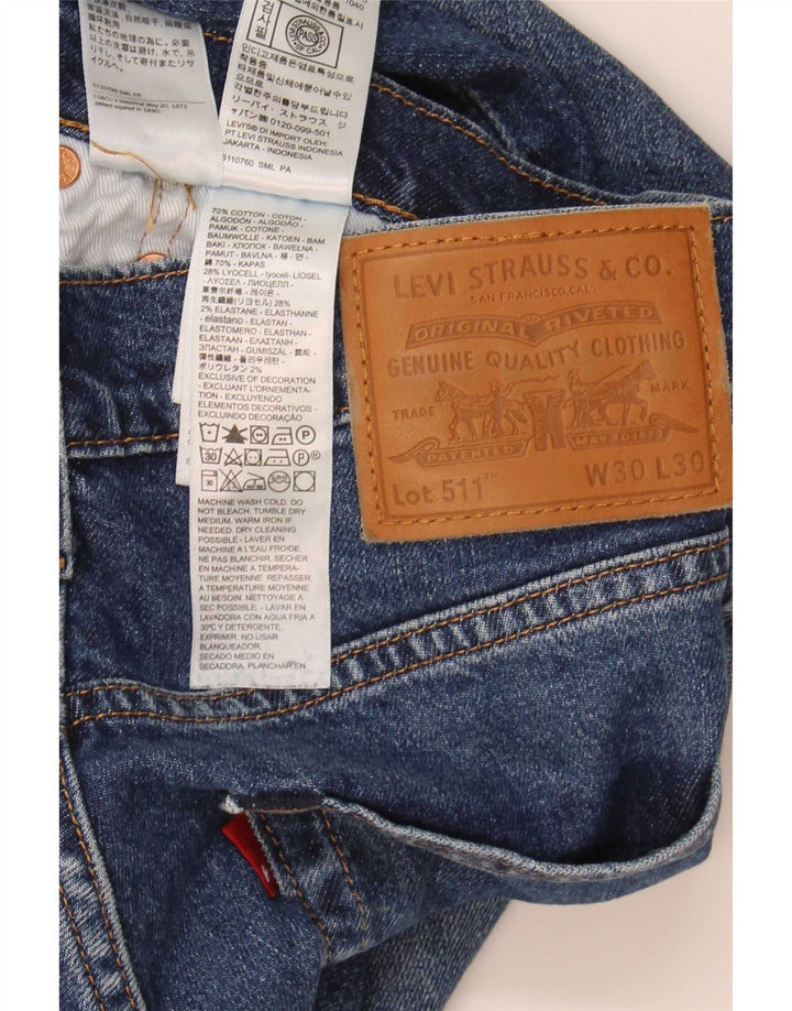 Męskie jeansy Levi's 511 Slim W30 L30 Niebieska bawełna