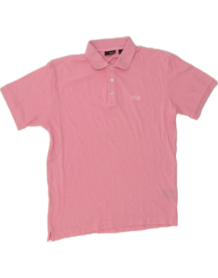 FILA Mens Polo Shirt Medium Pink Cotton Vintage Fila and Second-Hand Fila from Messina Hembry 
