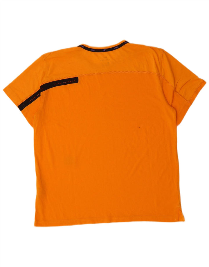 Męski T-shirt NIKE Dri Fit, średni pomarańczowy, bawełniany
