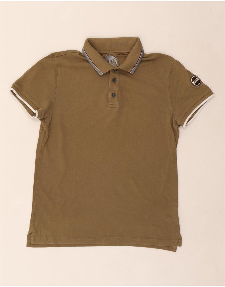 Męska koszulka polo Colmar z grafiką, średnia bawełna khaki