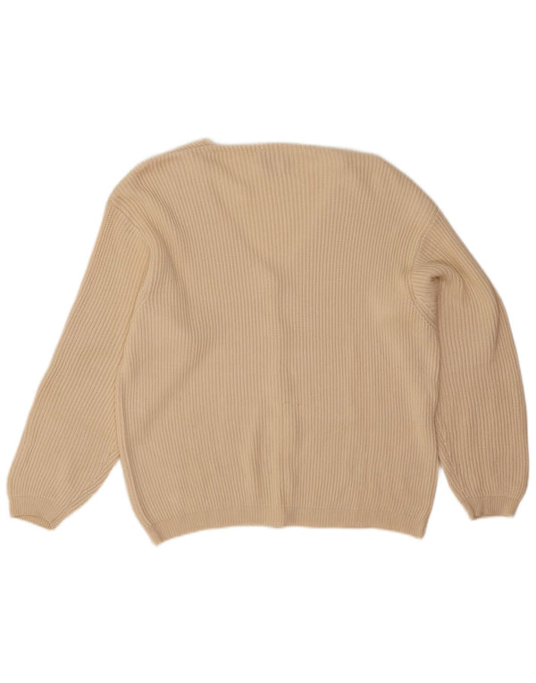 Sweter damski Stefanel Oversized Cardigan UK 14 Średni Beżowy Wiskoza