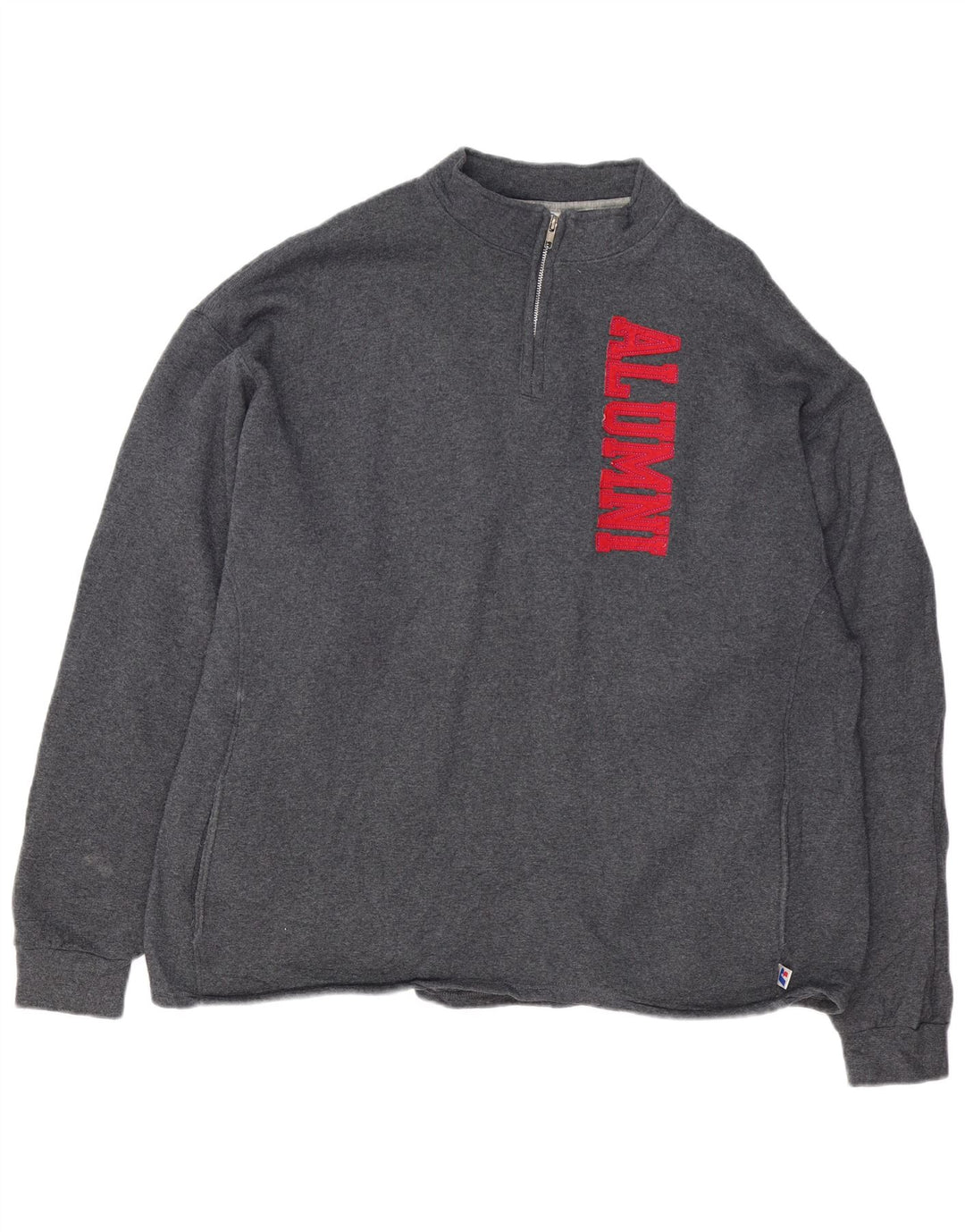 Męski sweter RUSSELL ATHLETIC z grafiką i zamkiem błyskawicznym, 2XL, szary, bawełniany