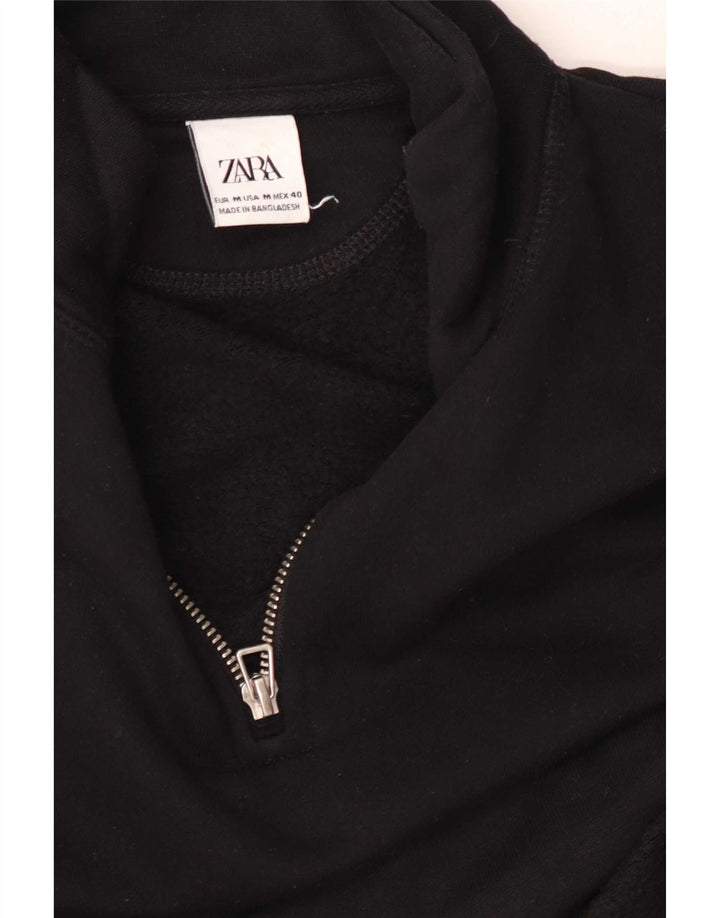 Męski sweter Zara z zamkiem błyskawicznym, średni czarny