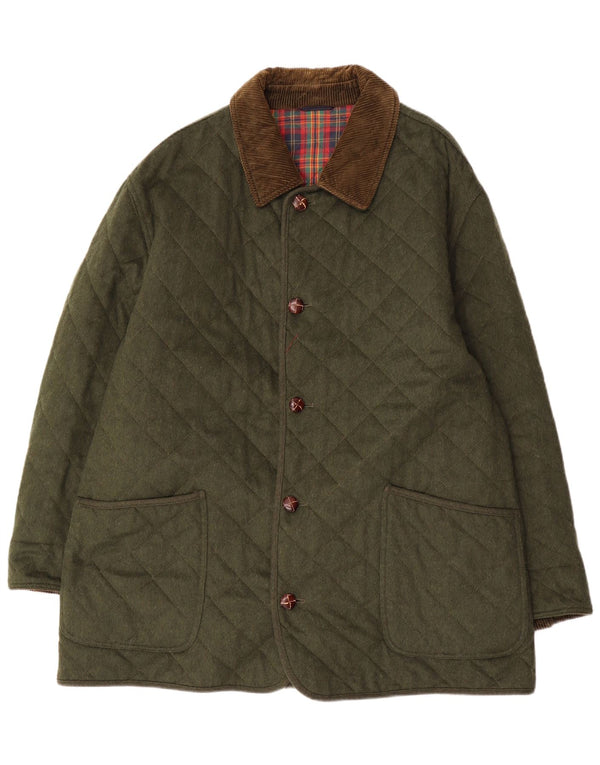 Męska pikowana kurtka Porto Di Panama UK 44 2XL Zielona wełna