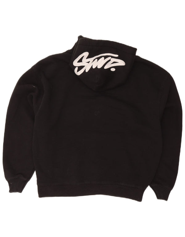 STWD Mens Relaxed Fit Hoodie Jumper Large Black Cotton