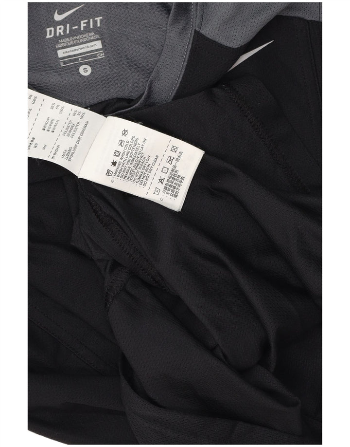 Damska kamizelka Nike Dri Fit Top UK 10, mały, czarny poliester z blokami kolorów