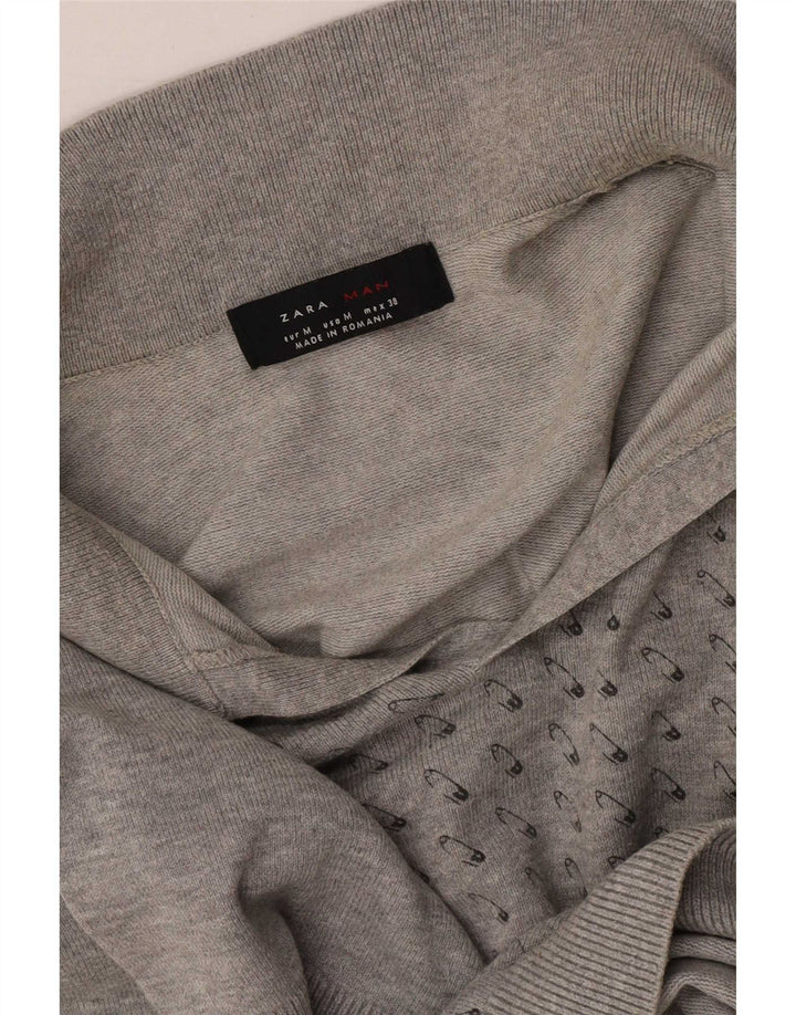 Męska koszulka polo Zara w abstrakcyjny wzór, średnia szara