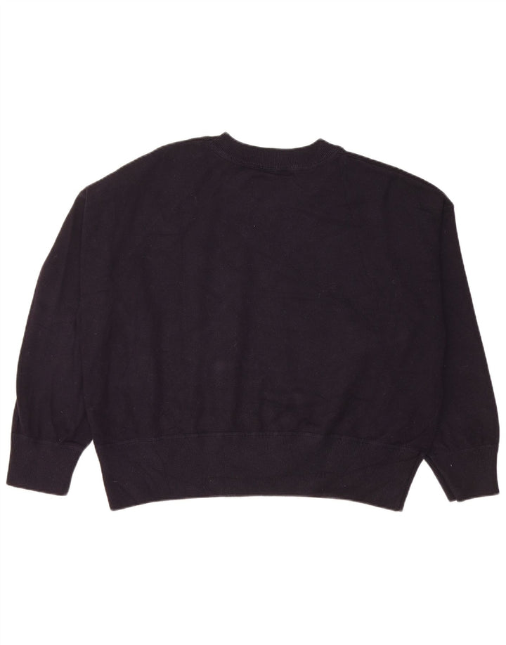 Damski sweter typu Crop Oversize Zara UK 16, duży, granatowy, wiskoza