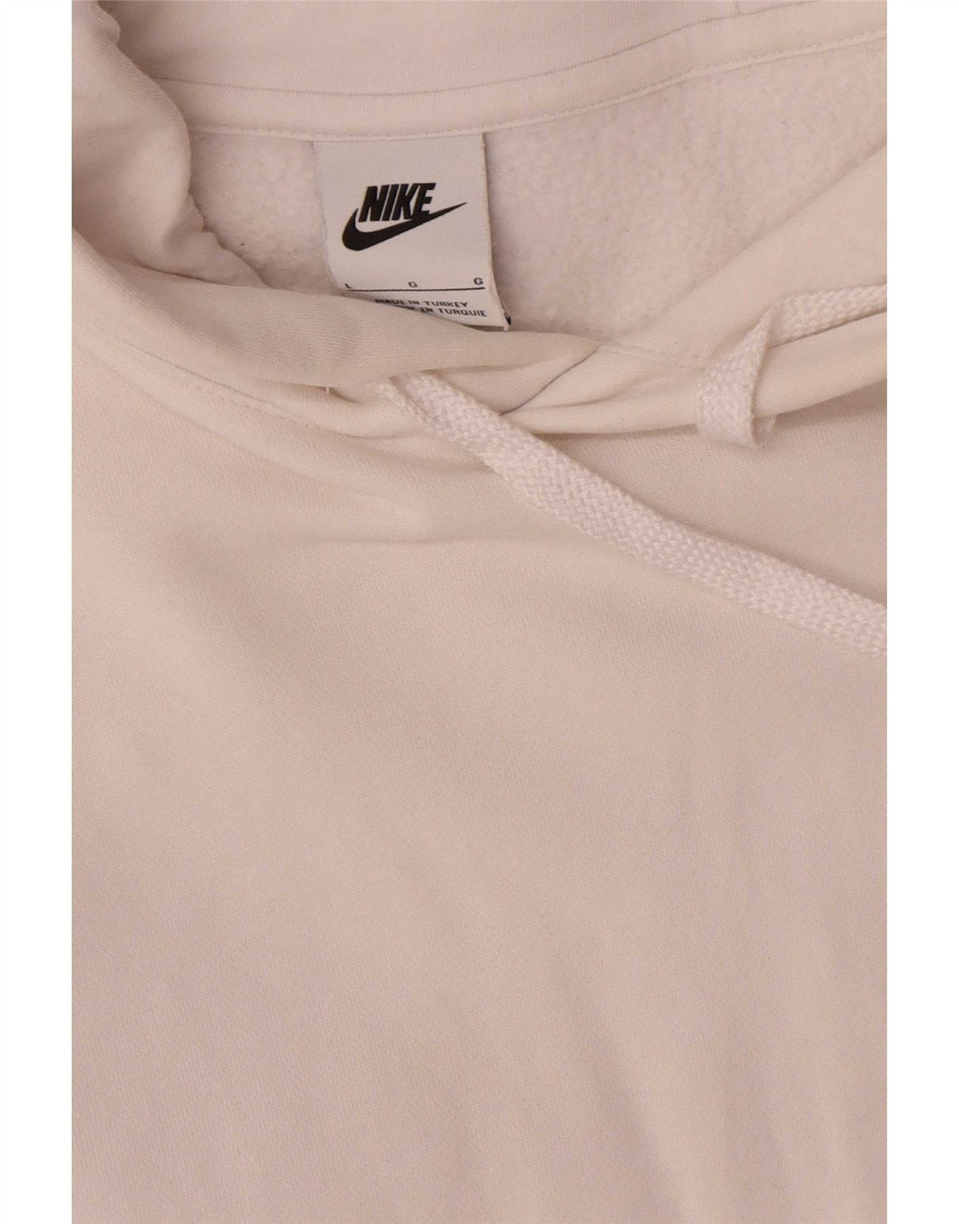 Męski sweter z kapturem Nike z grafiką, duży, biały, bawełniany