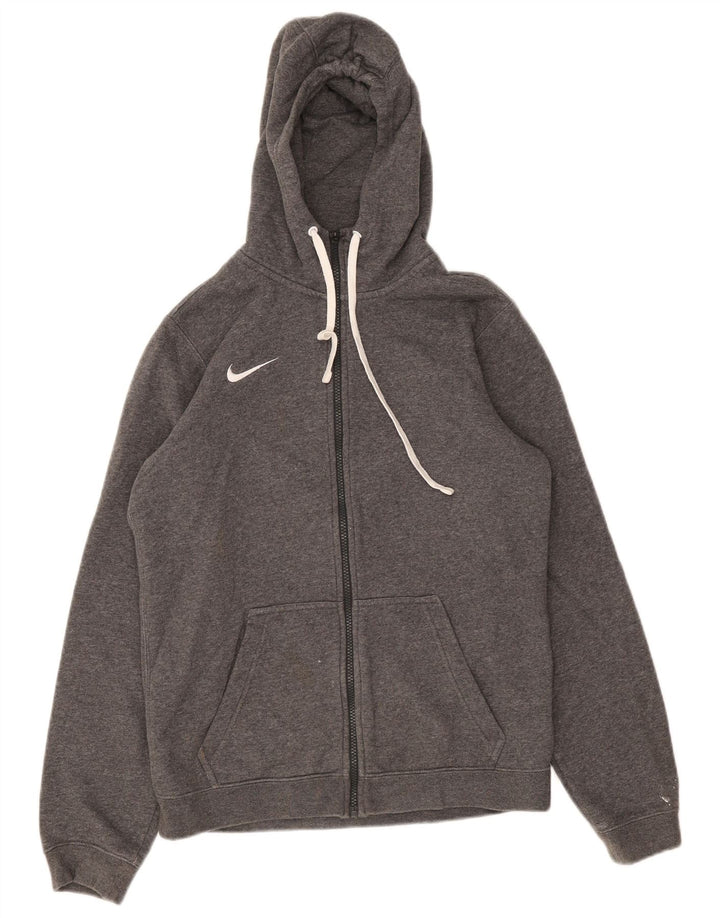 Męski sweter z kapturem i zamkiem błyskawicznym Nike, mały, szary, bawełniany