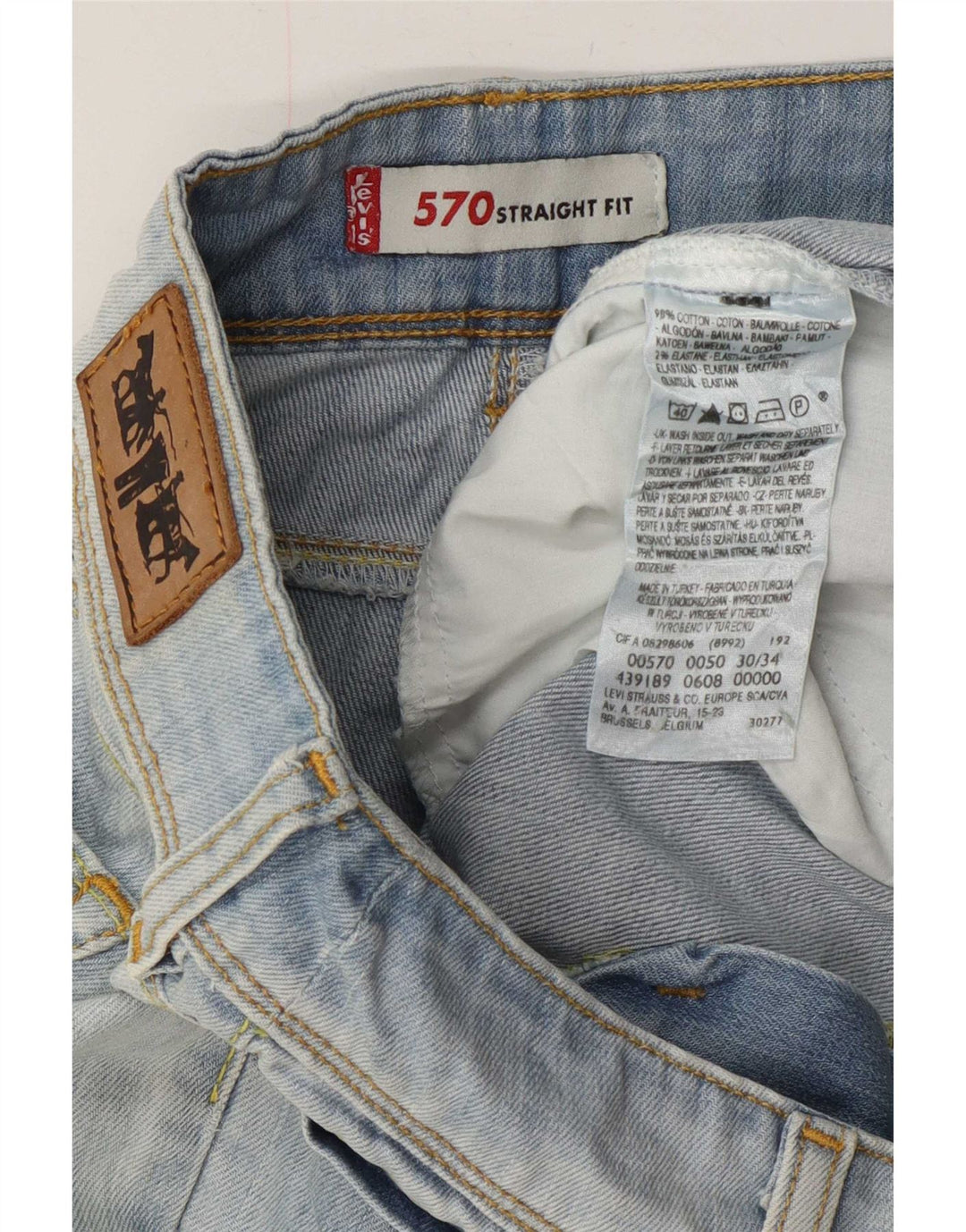 Damskie jeansy Levi's 570 Straight W30 L28 Niebieskie bawełniane