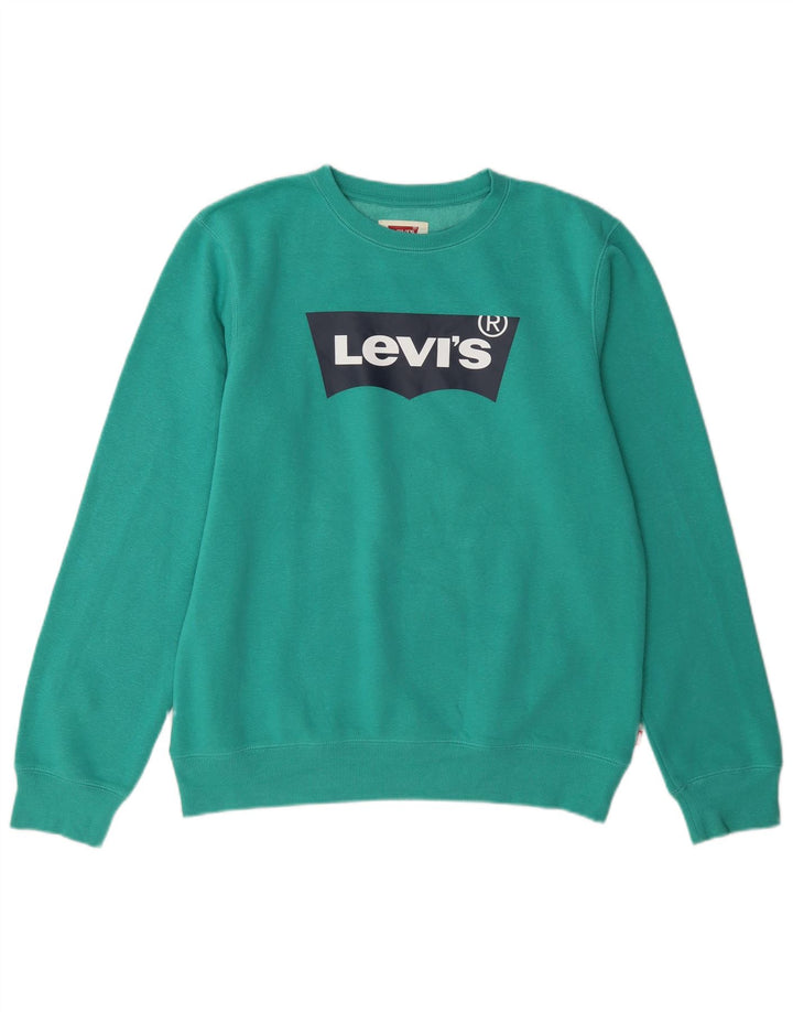 Bluza chłopięca Levi's z grafiką, 15-16 lat, zielona bawełna